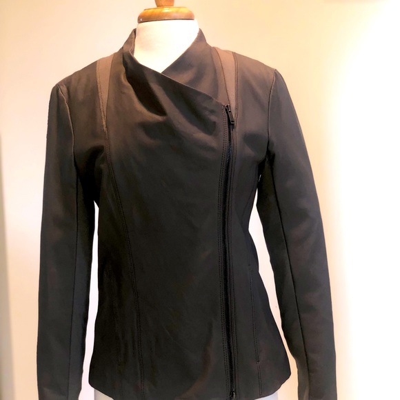 DKNY GRAY LEATHER JACKET - Picture 3 of 6